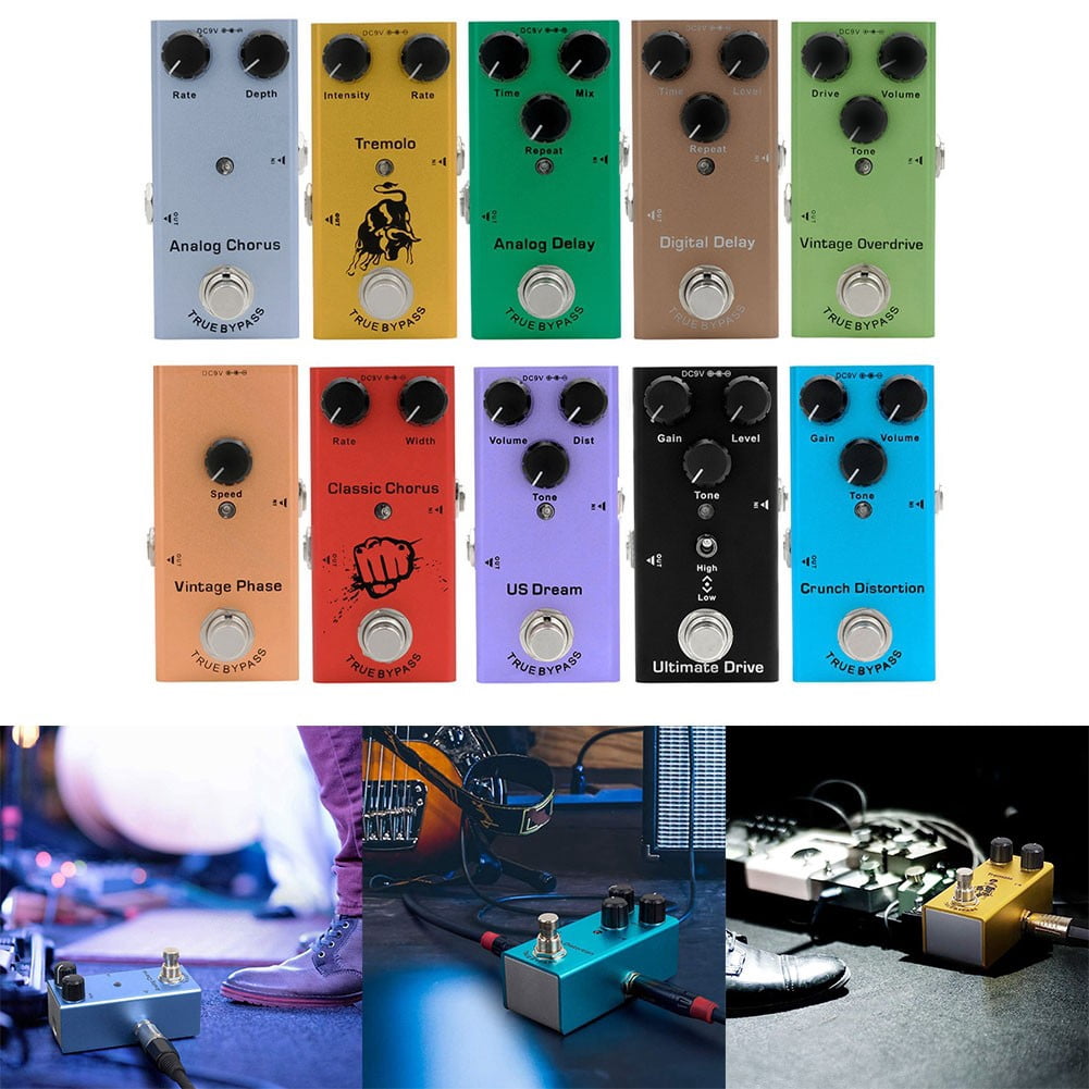 Portable Guitar Effect Pedal Distortion Delay Chorus Tremolo Digital Overdrive, Guitar Accessories