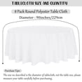 thumbnail image 2 of Mantel redondo Fivenl, 229 cm, poliéster, blanco (paquete de 8), 2 of 7
