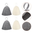 thumbnail image 3 of 4 piezas de sombreros de fieltro espesado de fieltro de la cabeza cubiertas de protección de la cabeza para sombreros de sala de vapor de sauna, 3 of 7