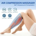 thumbnail image 2 of Compression Leg Massager with Heat for Calf and Foot Pain Relief, Cordless Rechargeable Massage Device for Circulation Improvement, Gray, 2 of 6