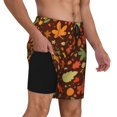 thumbnail image 3 of Balery Autumn Leaves Mens Swim Trunks Swim Shorts for Men Quick Dry Inseam Beach Shorts with Compression Liner Pocket-X-Large, 3 of 9