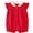 Collared Red, variant on 100% Cotton Newborn Baby Girl Snap-up Rompers, 0-18M,Ruffle Sleeve Infant Summer Swan Jumpsuit