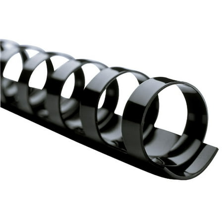 School Smart Rigid Binding Spine, 1 x 11 Inches, Black, 19 Ring, Pack of 50