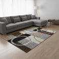 thumbnail image 2 of HomeRoots 675088 8 x 10 ft. Pewter Gray & Black Geometric Washable Machine Made Rectangle Area Rug with UV Protection, 2 of 9