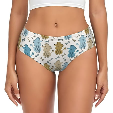 Womens Underwear - Classic Cute Poodle Dog Funny No Show Seamless Underwear for Women  Soft Stretch Womens Panties  Hipster Ladies Panties Bikini Underwear Briefs