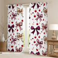thumbnail image 2 of Feelyou Polkadots Bow Curtains Pack of 2 (52x84 Each), Cherry Love Heart Window Curtains, 2 of 6