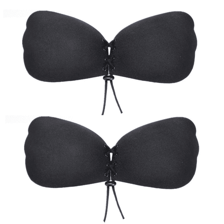 2 Pairs Push Up Sticky Bra, Adhesive Invisible Backless Strapless Bra,  Reusable Large Breast Lift Nipple Covers for Women