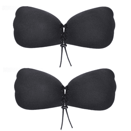 

2 Pairs Push Up Sticky Bra Adhesive Invisible Backless Strapless Bra Reusable Large Breast Lift Nipple Covers for Women
