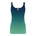 thumbnail image 5 of Gifts Usmixi Womens Tank Tops Plus Size Sexy Slim Going out Spaghetti Strap Tops Cami Shirts Summer Trendy Gradient Print U-Neck Sleeveless Shirts Blouse Green l, 5 of 6