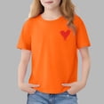 thumbnail image 1 of Blusas y camisas de manga corta con cuello redondo para niños Camiseta de verano de manga corta estampada para niñas Jersey elegante de cuello redondo para niñas Top de algodón para niños, 1 of 6