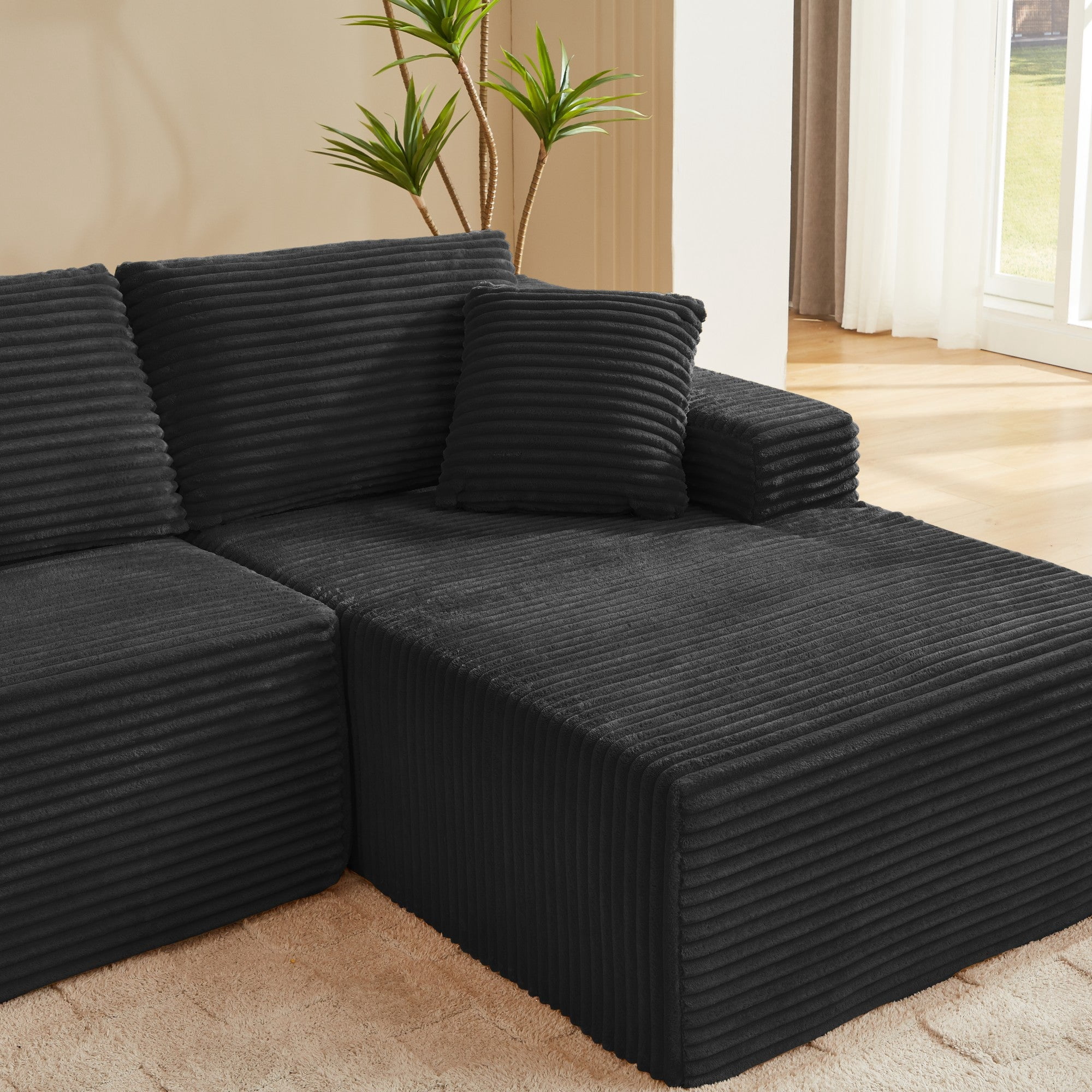 Sailvan L-Shaped Cloud Sectional Sofa with Deep Seat,No Assembly Required,Modular Couches Sleeper