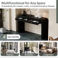 thumbnail image 4 of Retro Curved Console Table with 2 Drawers, Versatile 54'' Long Accent Entryway Table Sofa Table with Thick Legs for Hallway & Living Room, Black, 4 of 7