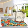 thumbnail image 5 of Yayeee Dish Drying Mat for Kitchen Counter 18"x24" Microfiber Absorbent Pad, Blooming Flowers, 5 of 7