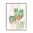 thumbnail image 3 of Stupell Industries Casual Plant Lady Hanging Green Potted Vegetation Graphic Art Gray Framed Art Print Wall Art, Design by Kim Allen, 3 of 5