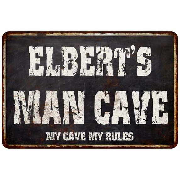 ELBERT'S Man Cave Black Grunge Sign Home Decor Gift Cave Funny 208120004275