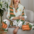 thumbnail image 6 of Lsque Gnome Holding A Pumpkin Pattern Long Sleeve Pajama Set for Women - Soft 2-Piece Sleepwear and Loungewear Set with Pockets, Comfy Nightwear-Small, 6 of 7