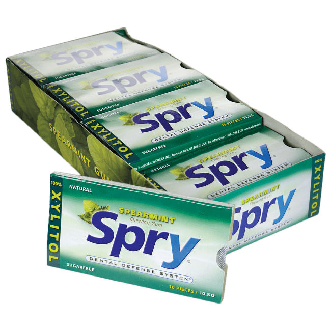 Xlear Spry Natural Xylitol Chewing Gum Box Spearmint 20 Pack(s