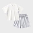 thumbnail image 2 of Kogui Kids Athletic Short Sleeve T-Shirt & Shorts Set, Sport Activewear for Boys Girls Breathable Summer Outfit 3T 4T (White,3-4 Years), 2 of 5