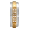 thumbnail image 2 of Men's Stainless Steel 8MM Diamond Accent Two-Tone Wedding Band - Mens Ring, 2 of 4
