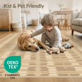 thumbnail image 4 of ODIKA 4'x6' Beige Natural Geometric Design Washable Area Rug Intricate Pattern with Sisal-Like Non-Slip, Chair-Friendly, Flatwoven for Home Office, Under Desk, 4 of 7
