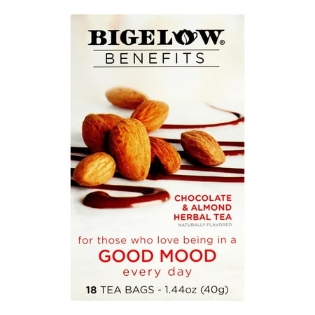 (3 Pack) Bigelow Benefits Herbal Tea Bags, Chocolate & Almond, 18