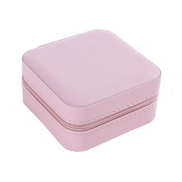 Caja de joyería, caja de almacenamiento de joyería, organizador de joyería portátil, estuche de almacenamiento de joyería para pendientes, collar, Rosa