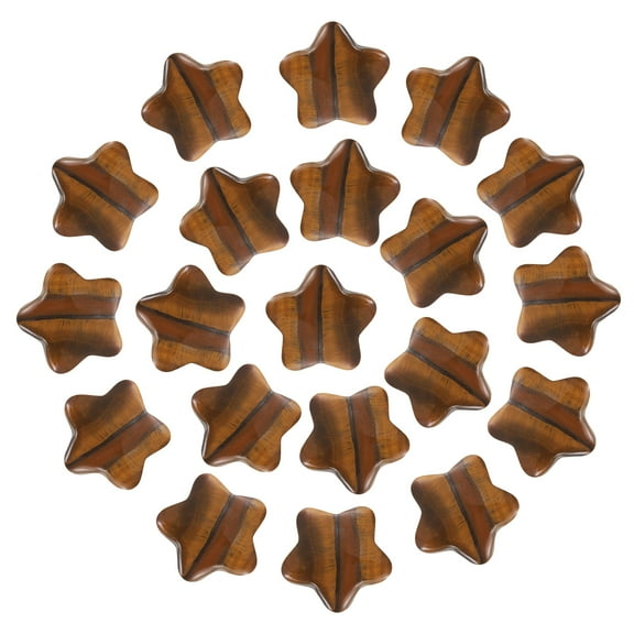Uxcell 20 Pcs Natural Star Crystal Stone, 0.8 Inch Polished Star Gemstone Crystal Bulk, Pocket Rock Worry Stones for Women Gifts Meditation, Tigers Eye
