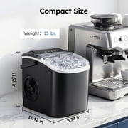 Simzlife 26 lbs/24H Countertop Ice Maker Machine, 9 Bullet-Shaped Ice in 6 Min, Auto-Cleaning Portable Ice Maker for Kitchen, Home, Office, RV, Black