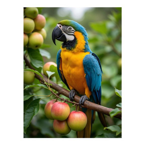 Diamond Art Kit for Adults, Blue Yellow Parrot On Branch Diamond Painting for Adults Beginners, 5D DIY Diamond Art Painting Kits, Colorful Diamond Painting Craft for Home Decor 12x16