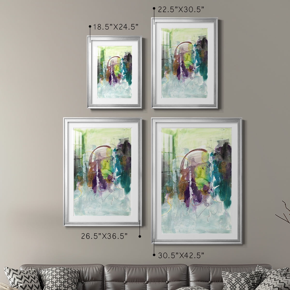 Wexford Home Moving On I Premium Framed Print, 18.5" x 24.5" - Ready to Hang, Silver (Set of 2)