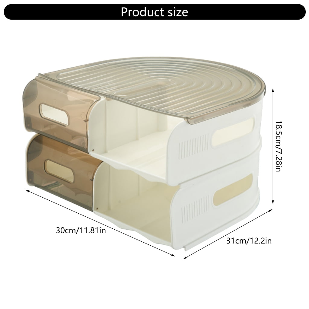 Stackable Rolling Eggs Container Double Layer U Type Space Efficient Kitchen Organizers Sturdy PP Materials