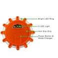 thumbnail image 3 of LED Roadside Emergency Flare Lights 4pc Orange - Portable Magnetic Safety Disc Beacon Flashing Kit for Cars Trucks Boats - 9 Flash Modes w/ Hook - Perfect for Roadside Warning, 3 of 6