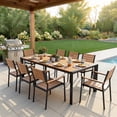 thumbnail image 3 of Crestlive Products 83" Aluminum Patio Dining Table for 8, All-Weather Large Furniture, Brown, 3 of 9