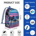 thumbnail image 2 of Boho Tropical Palm Trees Backpack, Hawaii Palm Tree School Bag with Tropical Beach Sunset Design, Vibrant Summer Aesthetic, 2 of 5