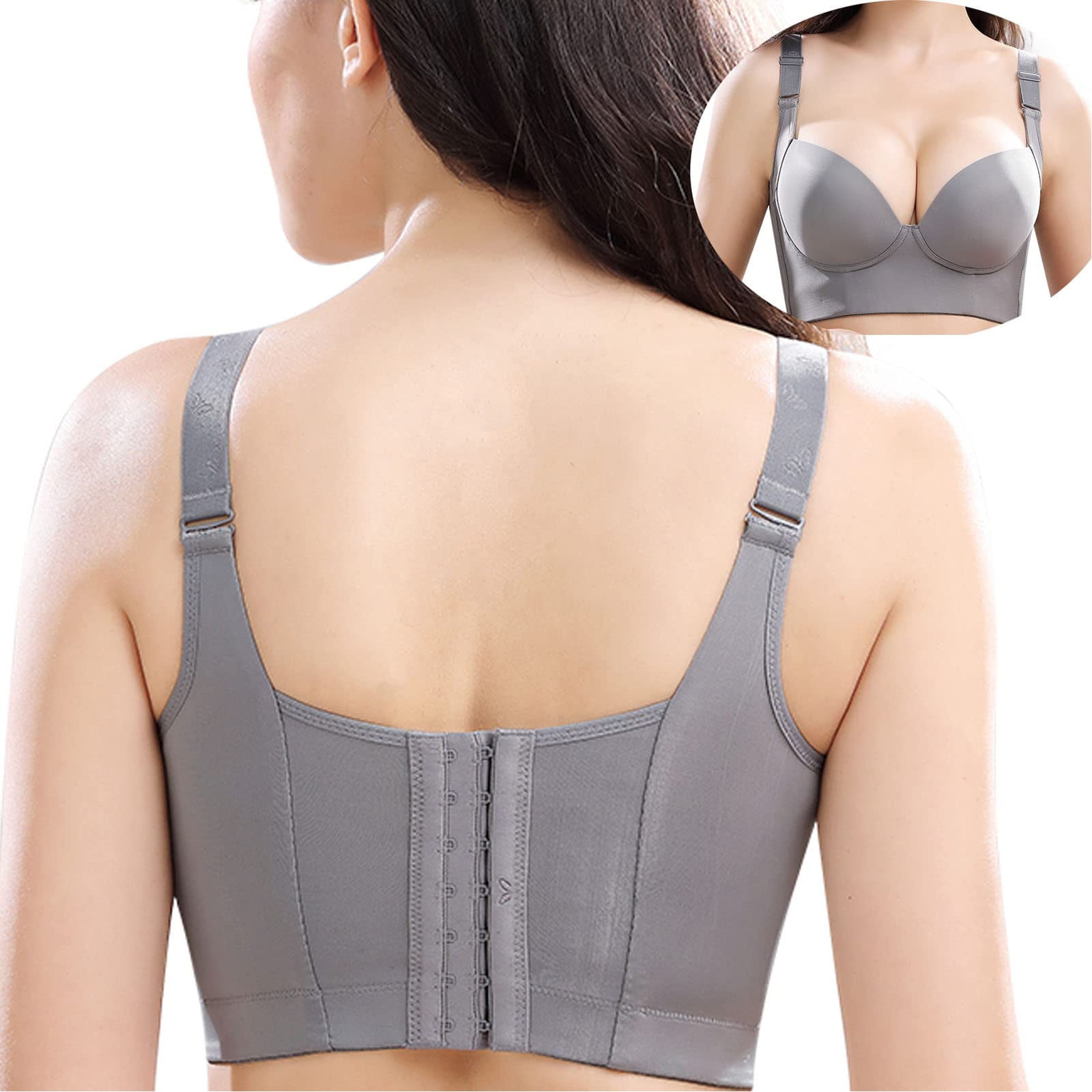 Akiihool Bras for Women Full Coverage Pure Comfort Bralette with Smoothing  Fit, Wireless Bra, T Shirt Bra for Everyday Wear (Grey,40) 