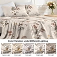 thumbnail image 2 of Flymme Floral Sheet Set Full Size,4-Piece Beige Watercolor Botanical Print Bed Sheets for Man Women, Soft Microfiber Boho Flower Bed Set for Bedroom Decor, 2 of 8