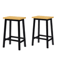 thumbnail image 6 of Bar Stools 25.6" Farmhouse Style Bar Chairs for Dining Room, Kitchen, Counter - Set of 2, Black, 6 of 8