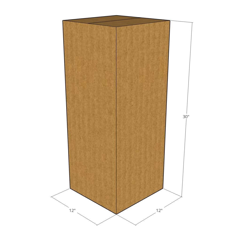 12x12x30 Kraft Brown Corrugated Shipping Boxes, 32 ECT Single-Wall, Qty 5