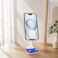thumbnail image 5 of WIRESTER White Foldable Phone Stand for Desk, Adjustable Portable Cell Phone Holder for iPhone 17, 16, 15, 14 and Android Smartphones - Celestial Blue Purple Galaxy, 5 of 6