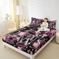 thumbnail image 4 of Manfei Eiffel Tower Queen Sheet Sets,Romantic France Paris Flat Sheet,Pink Leopard Print Queen Fitted Sheet For Girls,Luxury Bedroom Decor,4pcs, 4 of 7