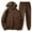 Brown, variant on SGMVNU Mens 2 Piece Hooded Sweatsuit Outfits Drawstring Hoodie Sweatshirt & Joggers Sweatpants Set Tracksuit Workout Gym Outfits(Dark Green, 2XL)