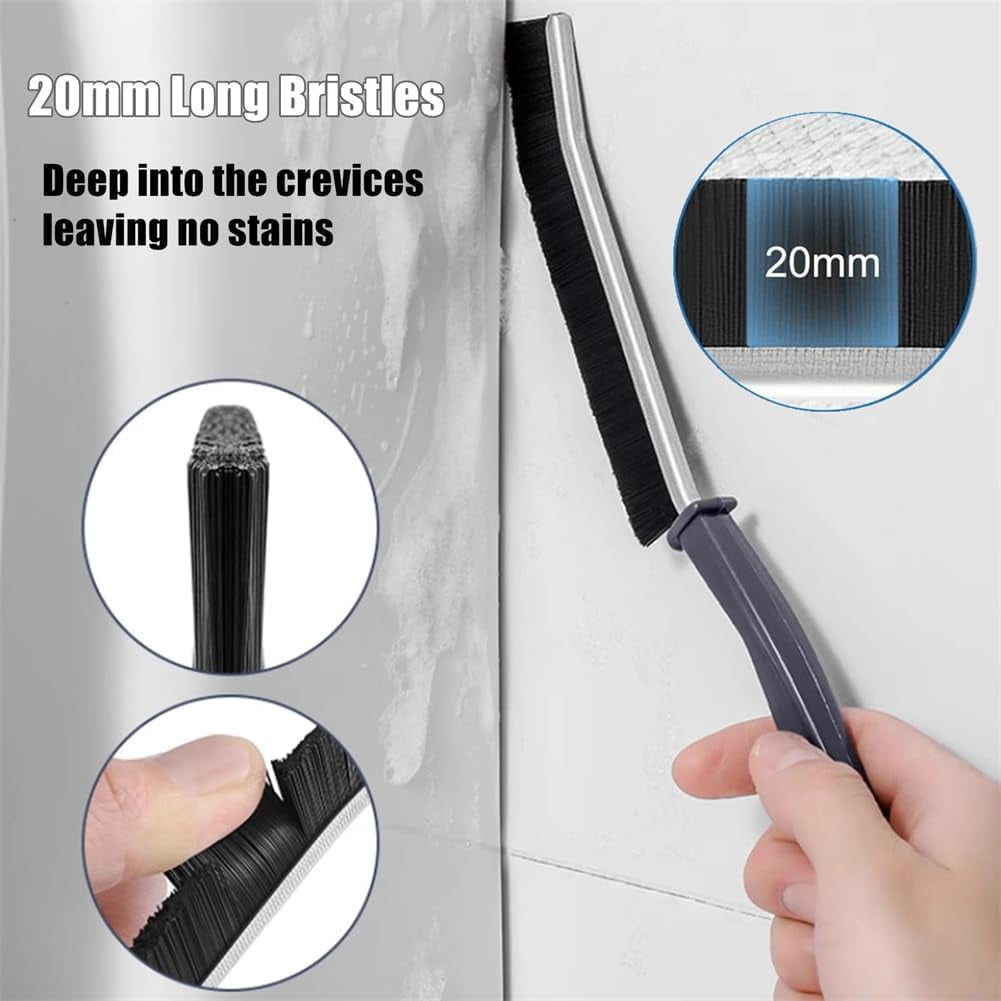 3Pcs Cleaning Brushes Set,Multi-Purpose Right Angle Brush Scrubbing Kitchen  Bathroom Coffeeroom Deep Cleaning Edge Corner Crevices Grout Scrub Bottle