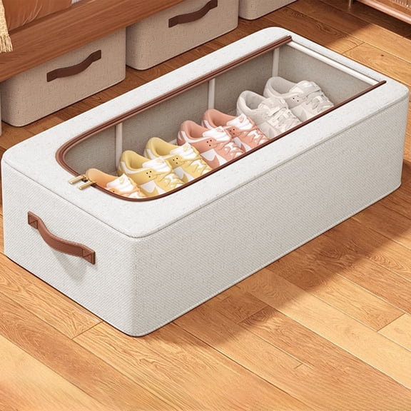 SBYOJLPB Shoe Storage Box Transparent Folding Shoe Cabinet Side Opening Organizer Underbed Shoe Rack Space Saving Car Shoe Storage Box