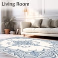 thumbnail image 2 of ODIKA 5x7 Machine Washable Non-Slip Area Rug, Elegant Floral Scroll Medallion Heritage High Traffic Rug, White, 657504, 2 of 7