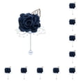 thumbnail image 3 of Yuarrent Broches de boda con estilo, complemento del atuendo formal, ramillete que añade un toque de color, ocasiones formales, azul oscuro azul oscuro 10Conjunto, 3 of 6