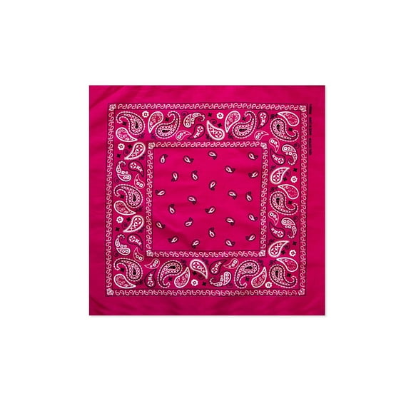 DailyWear 100% Cotton Paisley Bandanas 22" x 22" Size 12Pack FUCHSIA, 12PACK