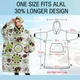 thumbnail image 4 of Oversized Wearable Blanket Hoodie,Green Football Monogram Pattern Sherpa Blanket Hoodie with Super Pockets,Super Warm Fuzzy Pullover for Women & Men, 4 of 6