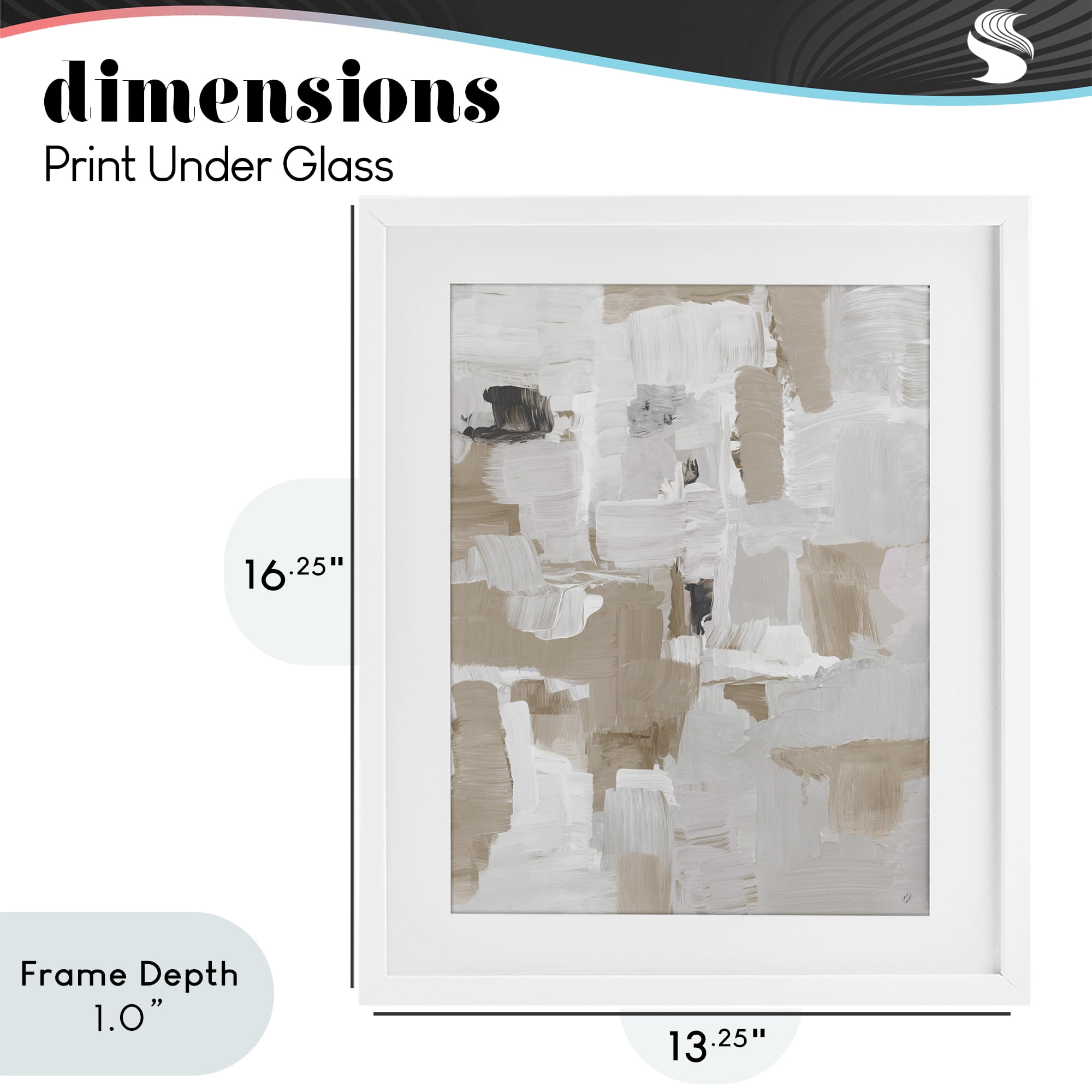 Stupell Industries Beige & White Peace White Framed Print Under Glass, design by Lanie Loreth