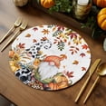thumbnail image 5 of Fall Round Placemats Set of 4 Pumpkin Gnome Place Mats Thanksgiving Woven Placemat Sunflower Fallen Maple Leaves Circle Braided Table Mat for Kitchen Dining Table Autumn Party Home Decor 15 Inch, 5 of 9