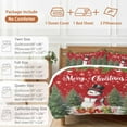 thumbnail image 6 of Snowman Merry Christmas Comforter Set Full Size, Red Winter Socks Xmas Tree Balls Soft Bedding Set for Man Woman, 4 Pieces Duvet Cover Set with Fitted Sheet, 2 Pillowcases, 6 of 9